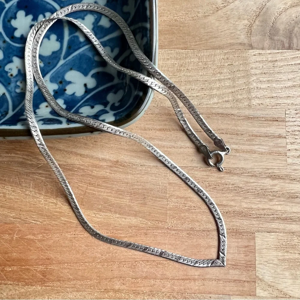 Vintage 925 Sterling silver chain necklace